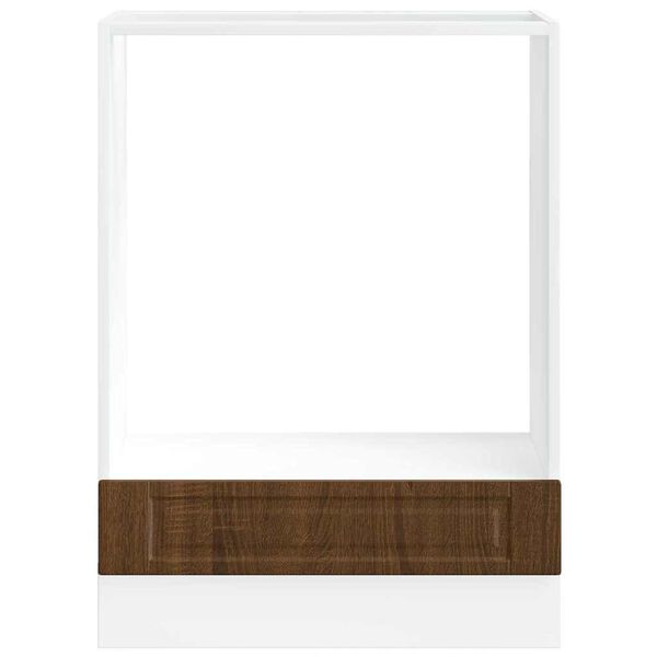 vidaXL Шкаф за фурна, Porto, кафяв дъб, инженерно дърво