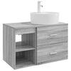 vidaXL Комплект мебели за баня 2 pcs Сив Сонома Инженерна дървесина