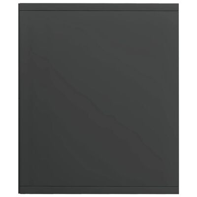 vidaXL Библиотека/ТВ шкаф, сиво със силен гланц, 36x30x114 см, ПДЧ
