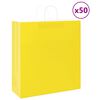 vidaXL Хартиени торбички 50 бр с дръжки жълти 45x17x48 см