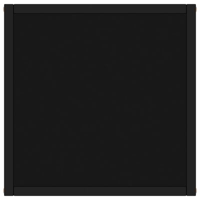 vidaXL Кафе маса, черна, с черно стъкло, 40x40x50 см