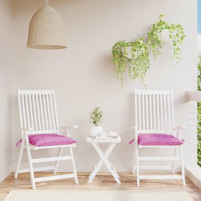 vidaXL Възглавници за столове, 2 бр, розови, 40x40x7 см, плат