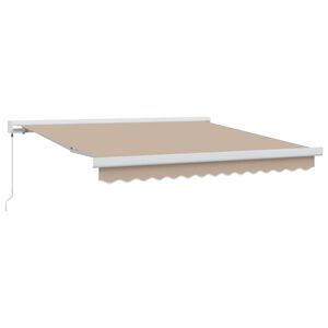 vidaXL Прибираща се тента Бежово 300 x 250 cm Платно и алуминий