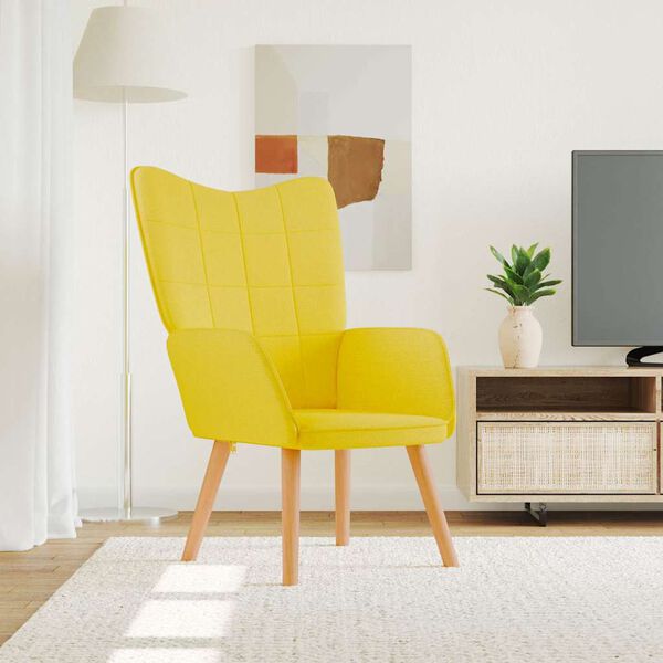 vidaXL Релаксиращ стол, горчица жълто, плат