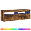 vidaXL ТВ шкаф с LED осветление, опушен дъб, 120x35x40 см