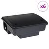 vidaXL Капани за мишки 6 бр. черни 23x19x9,5 cm