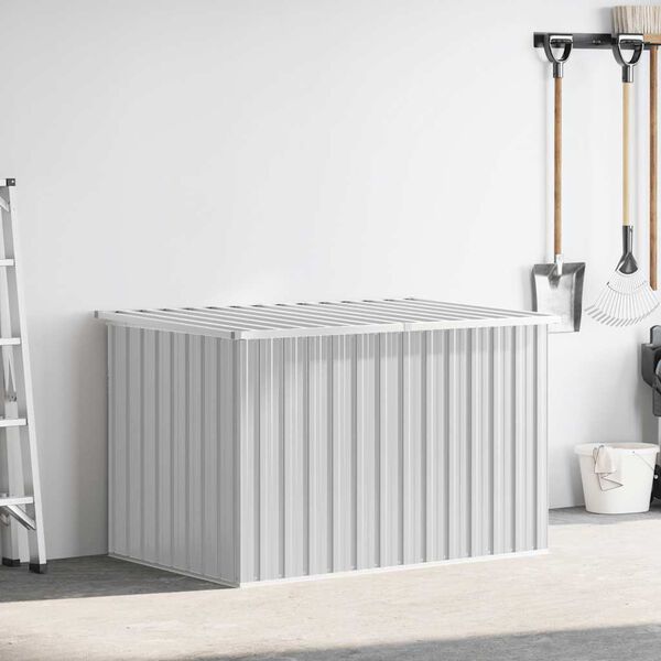 vidaXL Градински сандък за съхранение, сив, 149x99x93 см