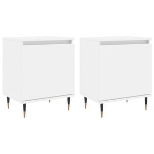 vidaXL Нощни шкафчета 2 бр бели 40x30x50 см инженерно дърво