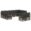 vidaXL Градински Софа Комплект 11 pcs Сиво полиратан