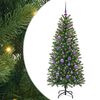 vidaXL С изкуствено коледно дърво с поставка Зелен 150 cm PE и PVC