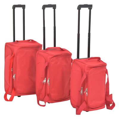 vidaXL Комплект куфари от 3 части, червен