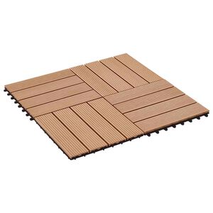 vidaXL Плочка за decking 22 бр. Тик 30 x 30 cm WPC