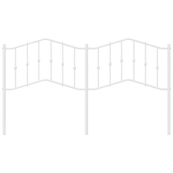 vidaXL Метална резервна табла за легло, бяла, 180 см