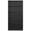 vidaXL Скрин с чекмеджета, черен гланц, 60x35x121 см, инженерно дърво