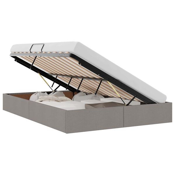 vidaXL Легло с място за съхранение Таупе 140 x 200 cm текстил
