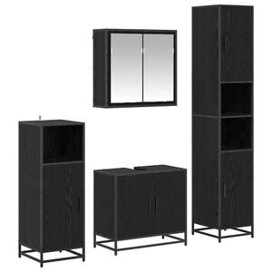 vidaXL Комплект мебели за баня 4 бр. Черния дъб 65 x 33 x 60 см