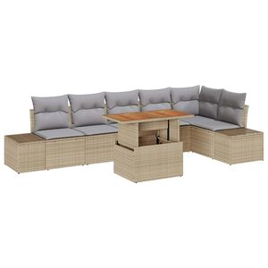 vidaXL Комплект за хранене в градината 7 pcs Бежово и сиво