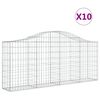 vidaXL Габионни кошници арка 10 бр 200x30x80/100 см поцинковано желязо