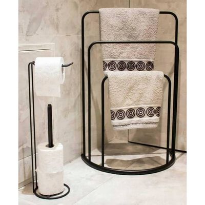 Bathroom Solutions Стояща поставка за хавлии 49,5x75 см метал черна