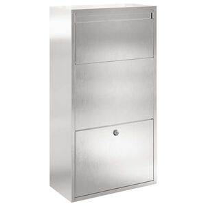 vidaXL Пощенска кутия за пратки с врата Сребрист 44 x 22 x 82 см