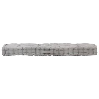 vidaXL Палетна възглавница за под, памук, 120x40x7 см, сива