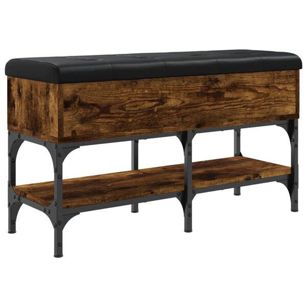 vidaXL Пейка за обувки, опушен дъб, 82x32x45 см, инженерно дърво