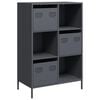 vidaXL Висок шкаф, антрацит, 68x39x103,5 см, стомана