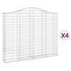 vidaXL Габионни кошници арка 4 бр 200x30x160/180 см поцинковано желязо