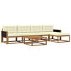 vidaXL Комплект дивани за открито 6 pcs Натурален и Крема