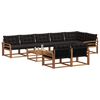vidaXL Комплект дивани за открито 9 pcs Естествено и черно