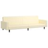 vidaXL 2-местно канапе, кремаво, изкуствена кожа