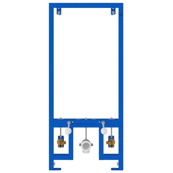 vidaXL Стенна опора за баня Синьо 50 x 17.5 x 136 см Стомана