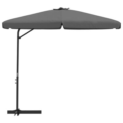 vidaXL Градински чадър със стоманен прът, 300x250 см, антрацит