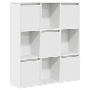 vidaXL Библиотека, бяла, 89x24x101,5 см, инженерно дърво
