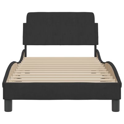 vidaXL Рамка за легло с табла, черна, 80x200 см, кадифе