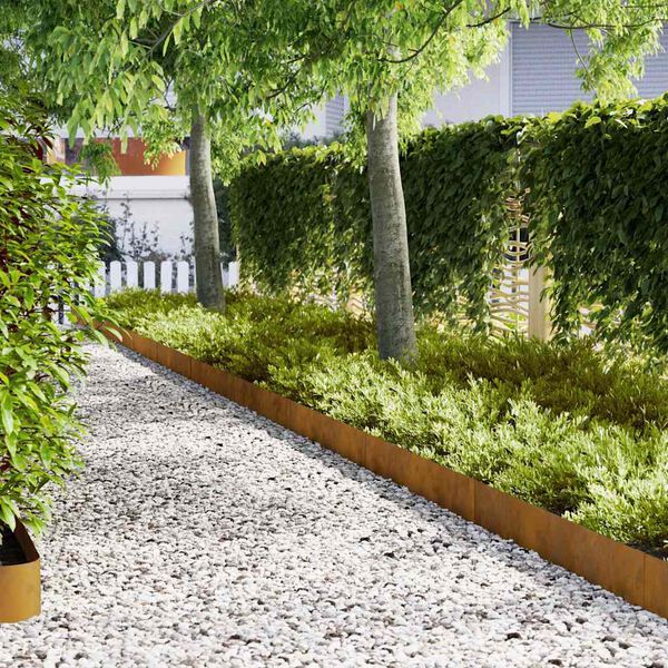 vidaXL Ограда за трева 20 pcs Кафяво 100 x 0.05 x 20 см