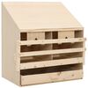 vidaXL Пилешка гнездилка, 2 отделения, 63x40x65 см, бор масив