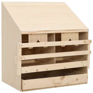 vidaXL Пилешка гнездилка, 2 отделения, 63x40x65 см, бор масив