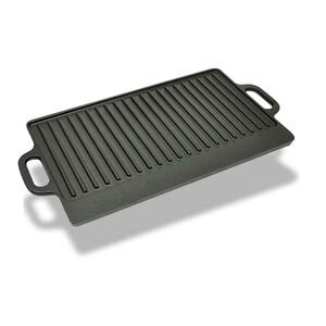 vidaXL Чугунена плоча за печене с две лица, 50x23 см