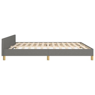 vidaXL Рамка за легло с табла, тъмносива, 180x200 см плат