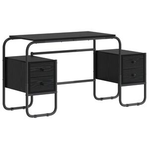 vidaXL Бюро с място за съхранение Черен дъб 145 x 50 x 75 см