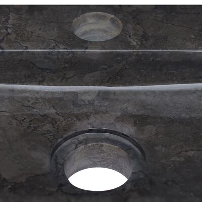 vidaXL Стенна мивка черна 38x24x6,5 см мрамор