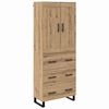 vidaXL Висок шкаф 2 бр. Дъб 69,5 x 34 x 180 см