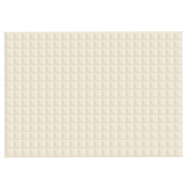 vidaXL Утежнено одеяло светлокремаво 155x220 см 7 кг плат