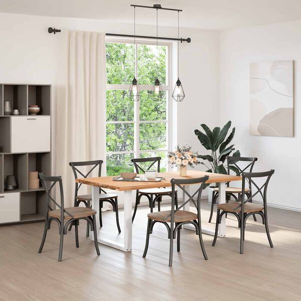 vidaXL Крака за трапезна маса, U-образни, 2 бр., бели, 90x(72-73) см, стомана