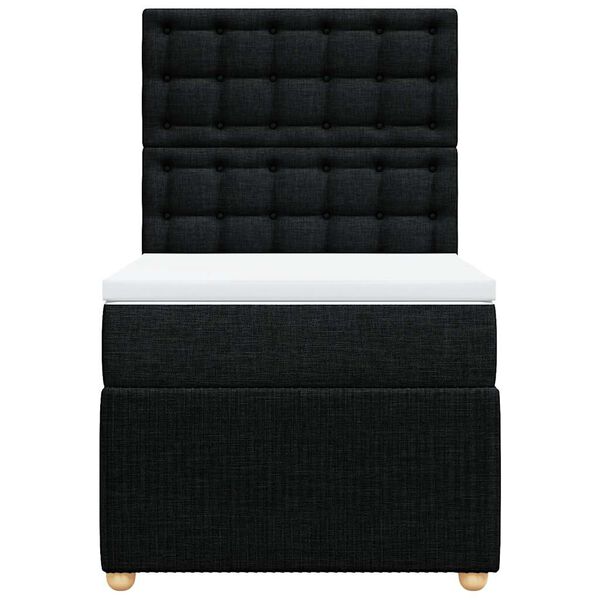 vidaXL Боксспринг легло с матрак, черно, 100x200 см, плат