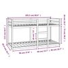 vidaXL Двуетажно легло, 80x200 см, борово дърво масив