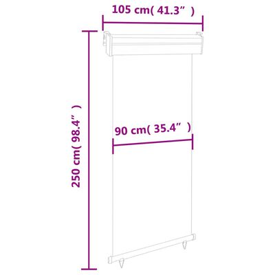 vidaXL Вертикална тента за балкон, 105x250 см, кремава