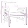 vidaXL Градински лаундж комплект с възглавници, 5 части, акация масив
