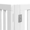 vidaXL Сгъваема преграда за кучета с врата 6 панела бял 480 см топола